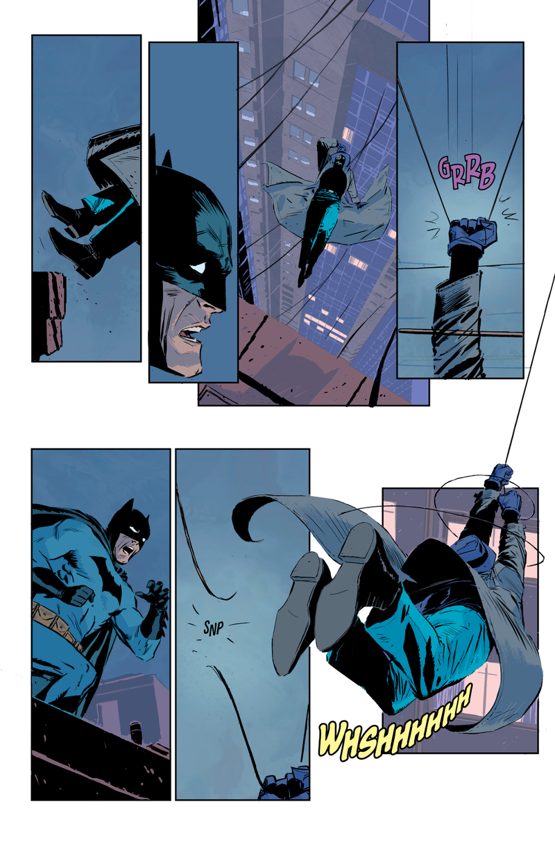 Batman realizing his foe’s getting away.
